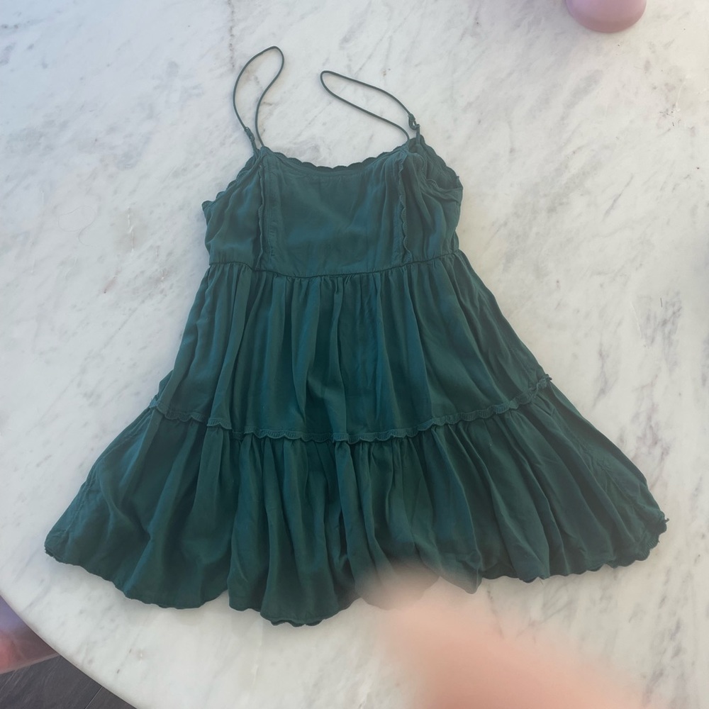 urban outfitters forest green babydoll dress - Picture 3 of 4
